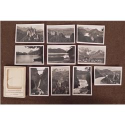 10 PRE-WWII GEMAN FOLDER PHOTOS OF CASTLES & ALPS