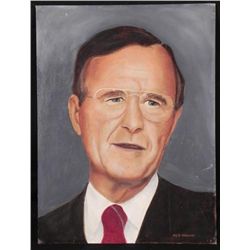 Ken Maund Original Painting - President George Bush Sr.