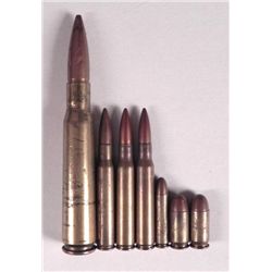 WWII ORIG BULLET & 50 CAL GROUPING-7 ITEMS