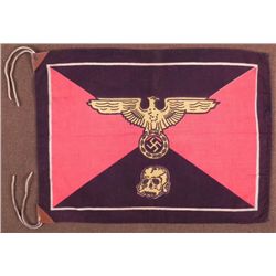 NAZI SS HEADQUARTERS FLAG W/SWASTIKA & SKULL REPRO