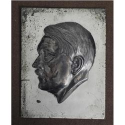 NAZI BUST PLACK OF HITLER-ORIGINAL-MOUNTED ON STEEL