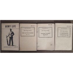 4 US GI WWII MANUALS-UNARMED DEFENSE-1ST AID-ENGINEERS