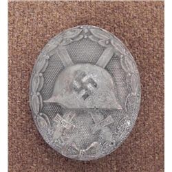 NAZI SILVER WOUND BADGE-ORIG-BACK MARKED "L22"-SOLID