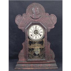 Admiral Dewey Gingerbread Mantle Clock Span-Am 1900