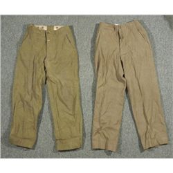 2 PAIR SPAN-AM (?) ARMY UNIFORM PANTS-OD WOOL