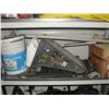 Image 1 : SHELF LOT OF MISC ITEMS; PAINTERS SUPPPLIES, AUTO MOBILE FLOOR MATS, ETC