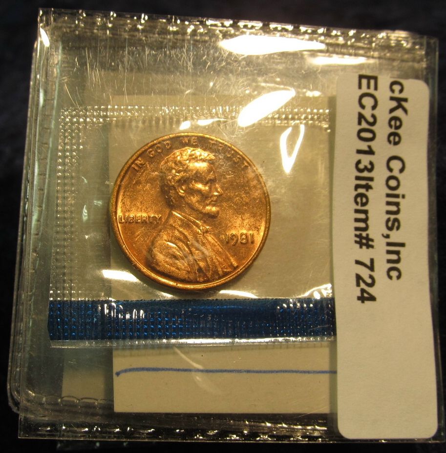 FREE SHIPPING 1981 P Lincoln Cent In Mint Cello