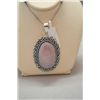 Image 2 : GERMAN SILVER ROSE QUARTZ PENDANT NECKLACE