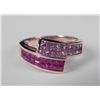 Image 1 : 14K Gold Pink & Red Ruby Ring