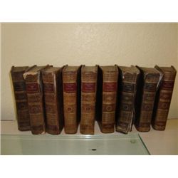 Set of 9 antique French books dated 1807 by Anquetil