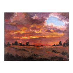 Fire In The Sky- A magnificent oil by Krol