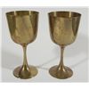 Image 1 : VINTAGE PAIR OF BRASS GOBLETS- 5 1/2" TALL