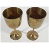 Image 2 : VINTAGE PAIR OF BRASS GOBLETS- 5 1/2" TALL