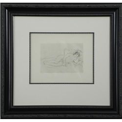 Pierre-Auguste Renoir Etching Femme Au Couchee Framed