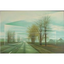 Frank Licsko ROADS Signed Surreal Landscape Art Print