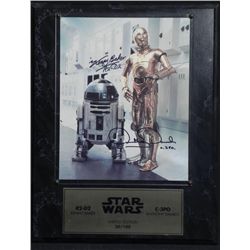 Star Wars Signed Kenny Baker Anthony Daniels Photo Plaq