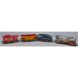 Lot Of 4 - Vintage Unique Art, Litho. Tin "Unique Lines