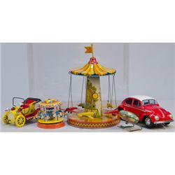 Lot of 5 - Vintage Misc. Litho. Tin & Plastic Un-Marked