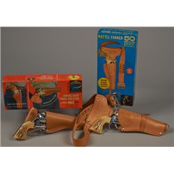 Lot of 2 - Vintage Mattel Cap Gun Sets: