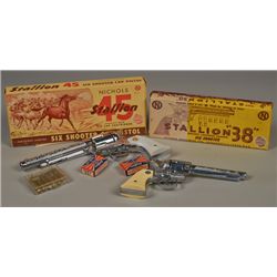 Lot of 2 - Vintage Nichols Six Shooter Cap Guns c1950's