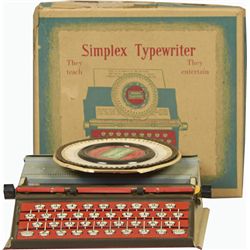 Early Simplex Pressed Steel Toy Typewriter