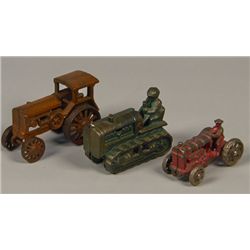 Lot of 3 - Vintage Misc. Cast-Iron Farm Vehicles: