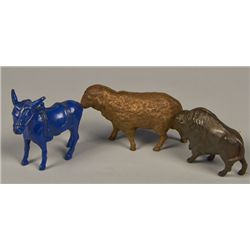 Lot of 3 - Antique Misc. Cast-Iron Animal Figure Still