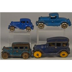 Lot of 4 - Vintage Misc. Cast-Iron Toy Cars: