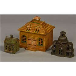 Lot of 3 - Early Misc. Cast-Iron Building Style Still B