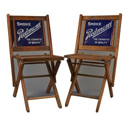 Lot of 2 - Vintage Smoke Piedmont Blue Porcelain & Wood