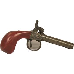 Gambler's Double Barrel Percussion Pistol Gun