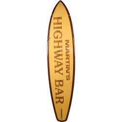 Martin's Highway Bar Large Double-Sided Surfboard Sign