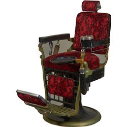 Vintage Emil J. Paidar, Black Porcelain Barber Chair
