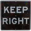 Image 1 : "KEEP RIGHT" Black & White Porcelain w/ Reflective Jewe