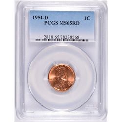 1954-D LINCOLN CENT, PCGS MS-65 RED