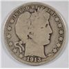 Image 1 : 1913 BARBER HALF DOLLAR GOOD+