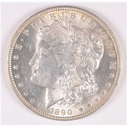 1890-O MORGAN SILVER DOLLAR, MS-63 WHITE
