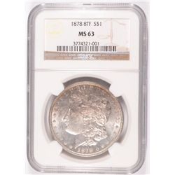 1878 8TF MORGAN DOLLAR NGC MS63