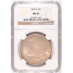 1878 S MORGAN DOLLAR NGC MS65 GEM COLORS!