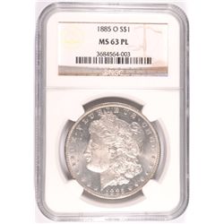 1885 O MORGAN DOLLAR NGC MS63 PL