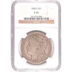 1888-S MORGAN SILVER DOLLAR, NGC F/VF 15  SEMI-KEY