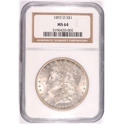1892-O MORGAN DOLLAR NGC MS-64