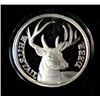 Image 1 : "WHITETAIL DEER" ON A BEAUTIFUL  HIGH QUALITY ONE OUNCE .999 SILVER ART ROUND