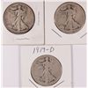 Image 1 : 1919 P,D,S WALKING LIBERTY HALVES