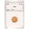 Image 1 : 1929 $2.50 INDIAN GOLD, PCI GREEN LABEL MS-64
