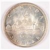Image 2 : 1966 CANADIAN SILVER DOLLAR, LARGE DOT,  BU