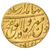 Image 1 : MUGHAL: Jahandar, 1712-1713, AV mohur (10.95g), Khujista Bunyad (Aurangabad), AH1124 year one (ahad)