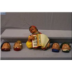 A selection of Bossons heads including Jock, Pierre, Boatman, Paddy and Romany