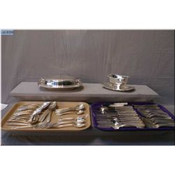 A large selection of Daffodil pattern silver plate  flatware including knives, forks, teaspoons, tab