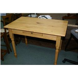 Vintage single drawer pine library table